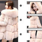 Haining Fashion Women's Fur Coat Mid-length Stitching Fox Fur Women's Clothing