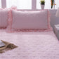 Pure Cotton Solid Color Pillowcases A Pair of Ruffled Quilted Pillowcases Antibacterial Pillowcases (without Pillows)