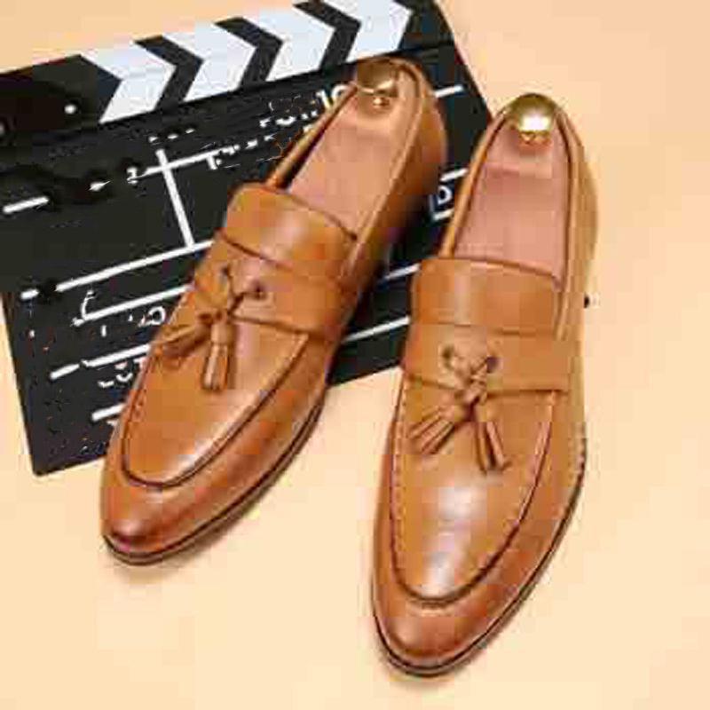 Mens Oxfords Pattern Pointed Toe Genuine Leather Business Formal Wedding Office Shoes