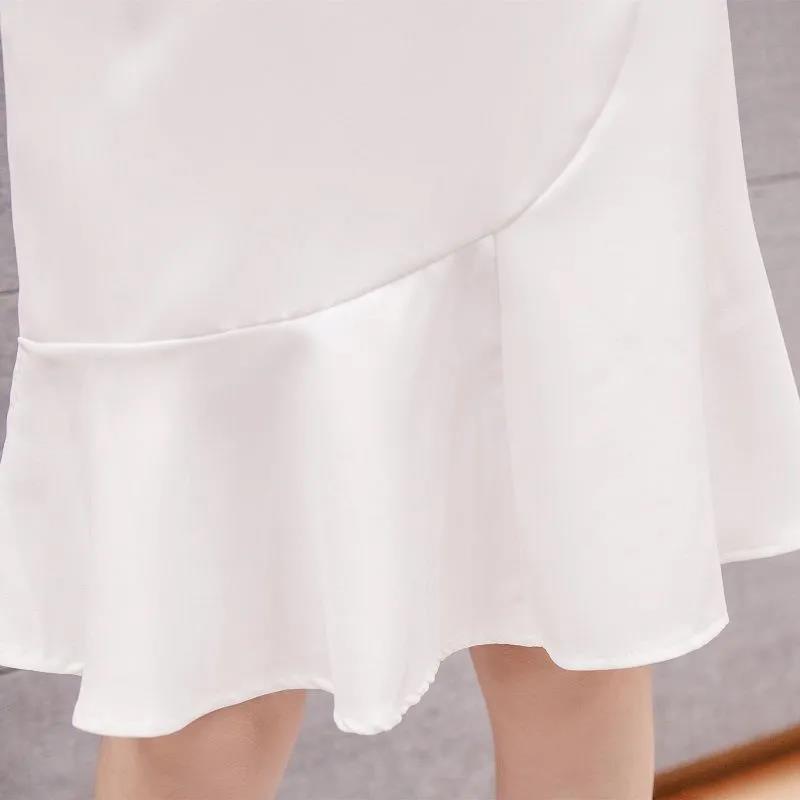 Fishtail Skirt A-line Mid-length Skirt High Waist Ruffled Hip One-step Skirt Long Skirt Cute Sexy Wrapped Hip Skirt Ruffled Hip Skirt for Ladies