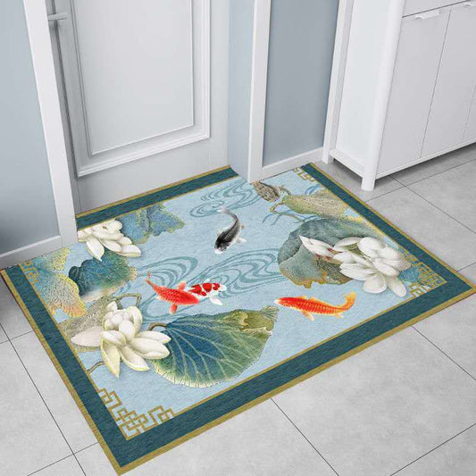 European Style Retro Floor Mats Entrance Door Entrance Living Room Dining Kitchen Non-slip Absorbent Floor Mats Custom Carpet