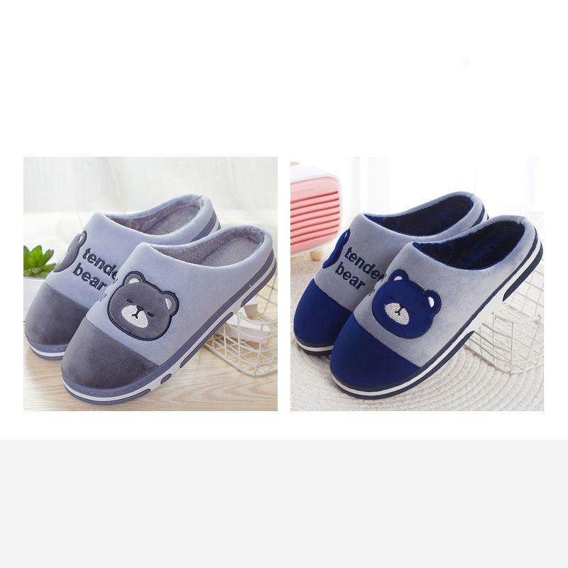Household Couple Slippers Warm Thick Plush Slippers Winter Unisex Indoor Cotton Slippers