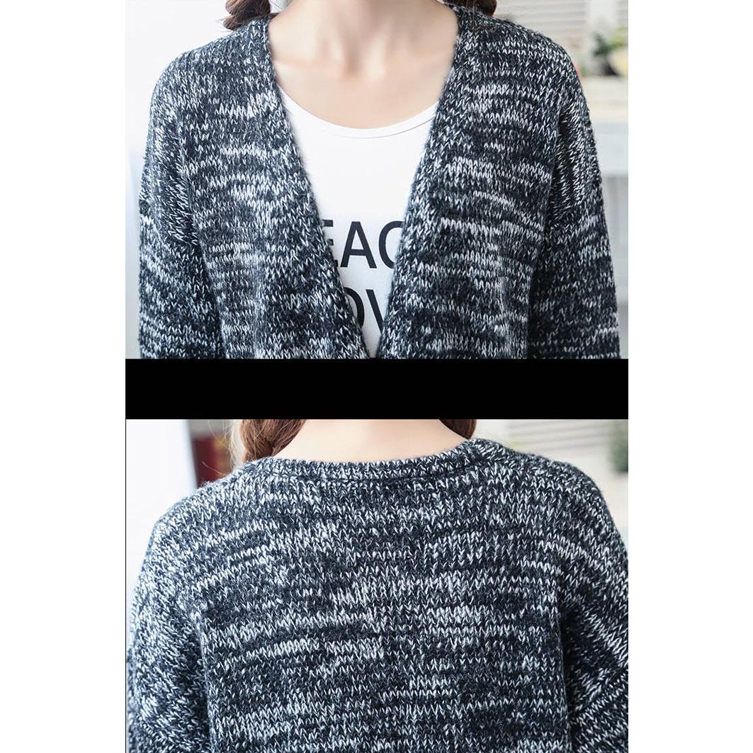 Loose and Plus-sized Long Sleeve Knitted Cardigan Women's Korean-style Students Mid-length