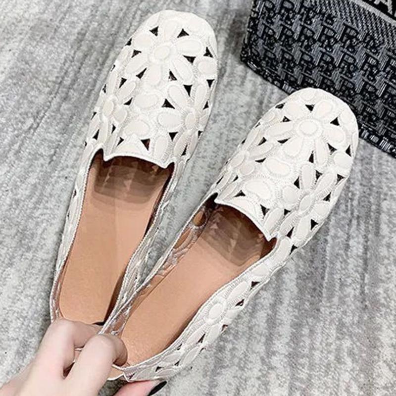 Large Size Square Toe Loafers Women Spring  Shoes Women Flat Shoes Soft Sole Comfortable Loafer Shoes