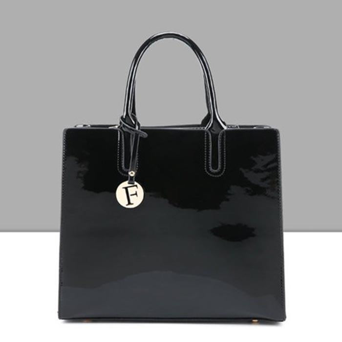 Patent Leather Handbag Bright Leather Wild Female Bag Small Square Bag Briefcase Messenger Bag