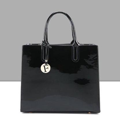 Patent Leather Handbag Bright Leather Wild Female Bag Small Square Bag Briefcase Messenger Bag