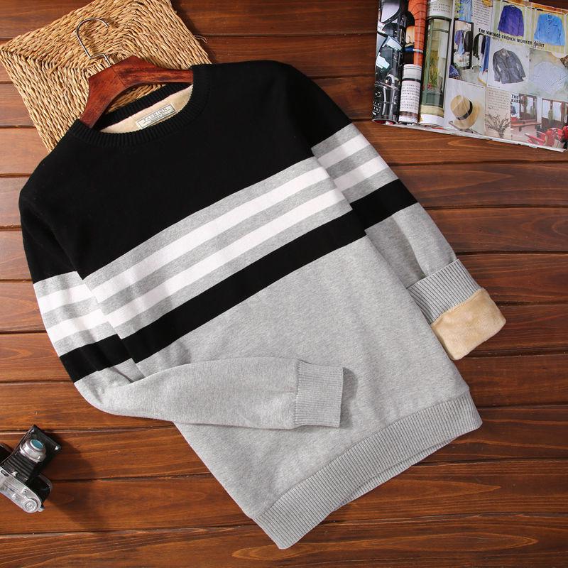 2019 Winter Casual Men's Sweater Stripe Knittwear Mens Sweaters Pullovers Pullover Men Pull Homme