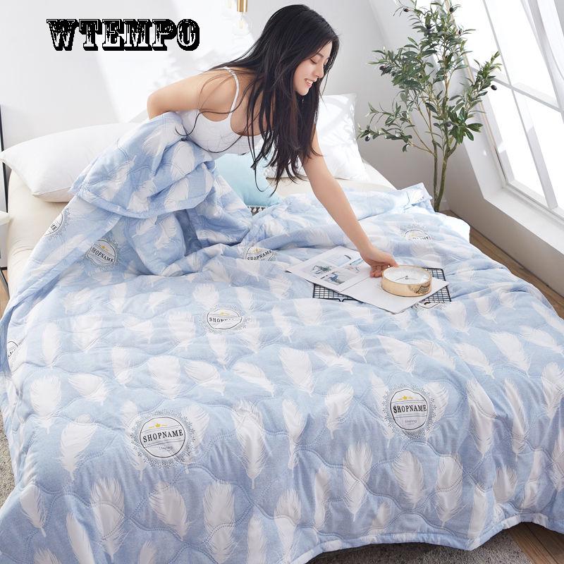 WTEMPO Comfortable Summer Cool Quilt Fashion Cartoon Print  Dormitory Quilt Air Conditioning Was