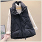 Autumn Winter Fashion Cotton Coat All-match Loose Casual Slim-fitting Sleeveless Stand-up Collar Bread Clothes Mid-length Women's Waistcoat Outwear