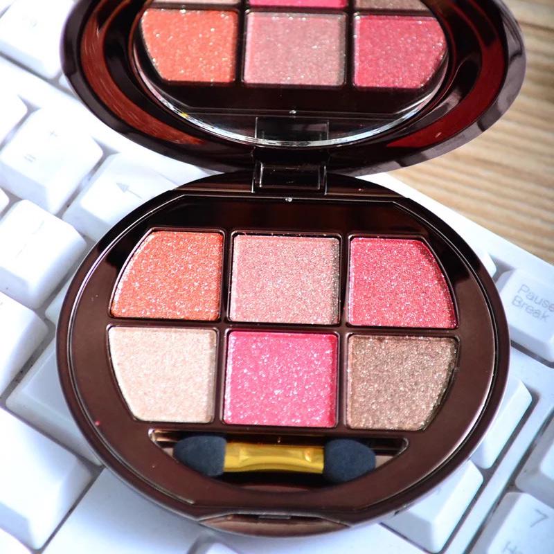 Bear 6 Color Diamond Pearly Eyeshadow In the end, the earthy smoky makeup is super shiny Eye