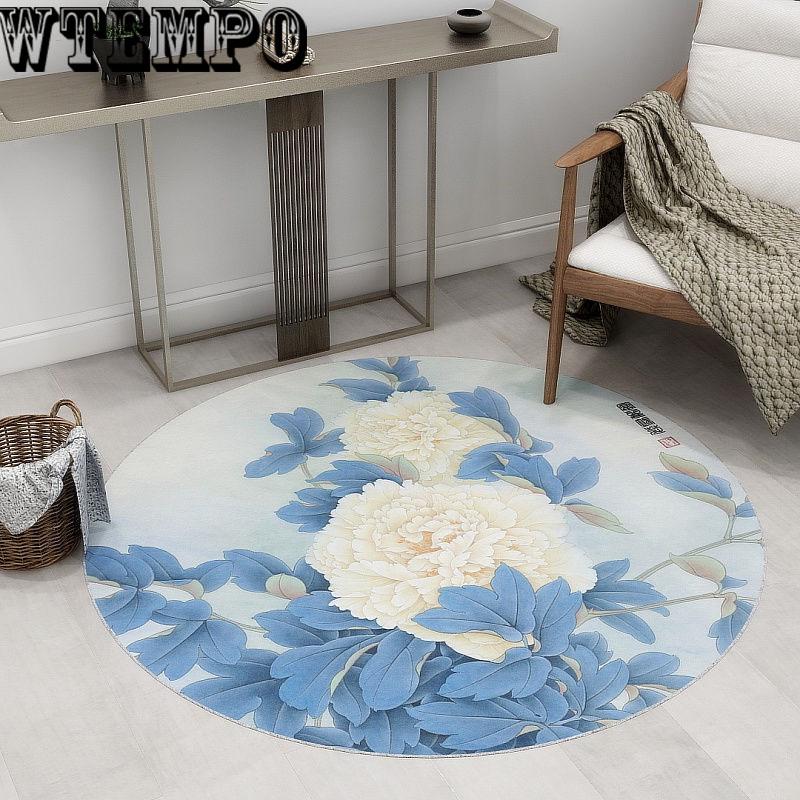 Round Carpet Basket Mat Yoga Mat Soft Bedroom Carpet Living Room Carpet Chinese Style
