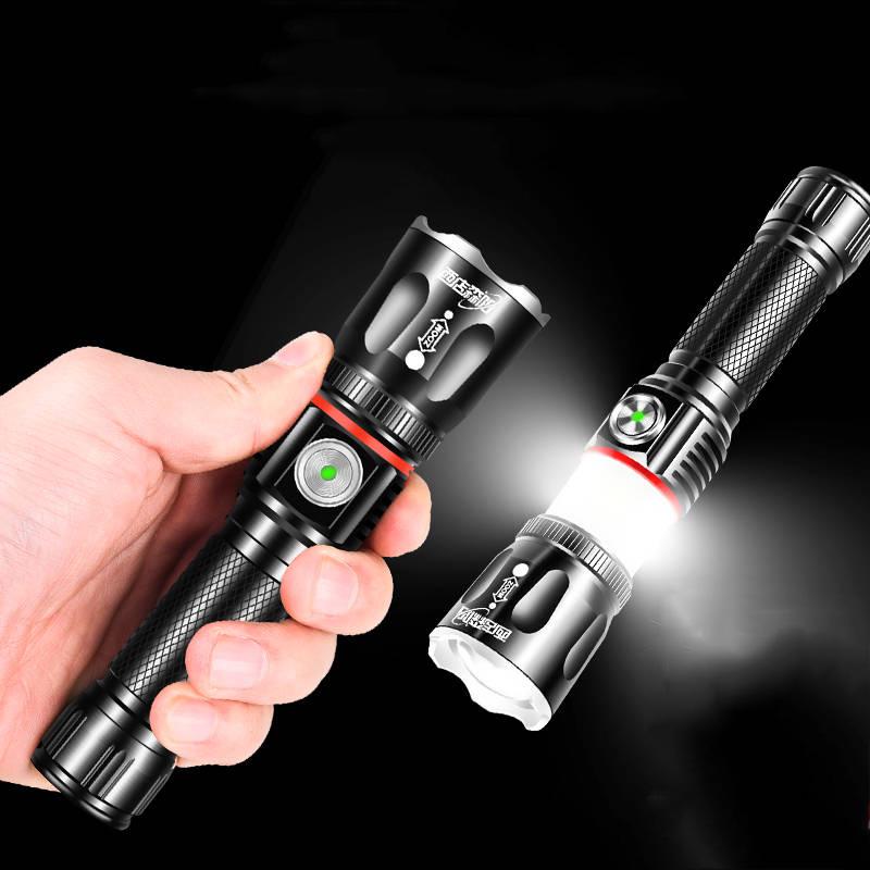 Rechargeable LED Flashlight Powerful Torch Super Waterproof Zoom Hunting Light Use 18650 Battey