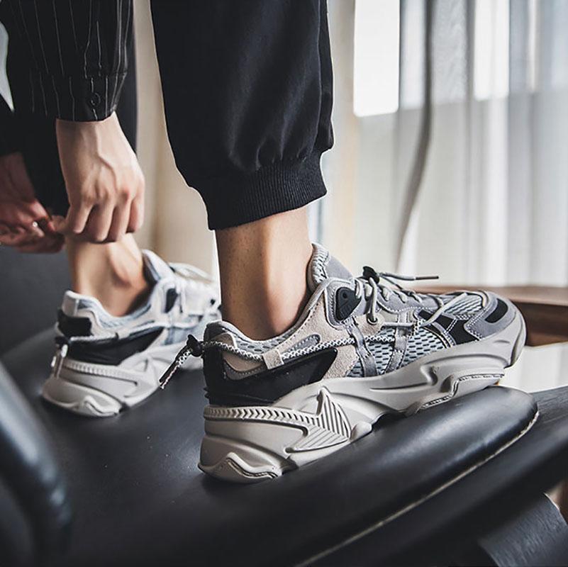 Functional Wind White Black Shoes Sports Casual Daddy Shoes Men's Super Fire Wild Pure Color Simple Couple Shoes