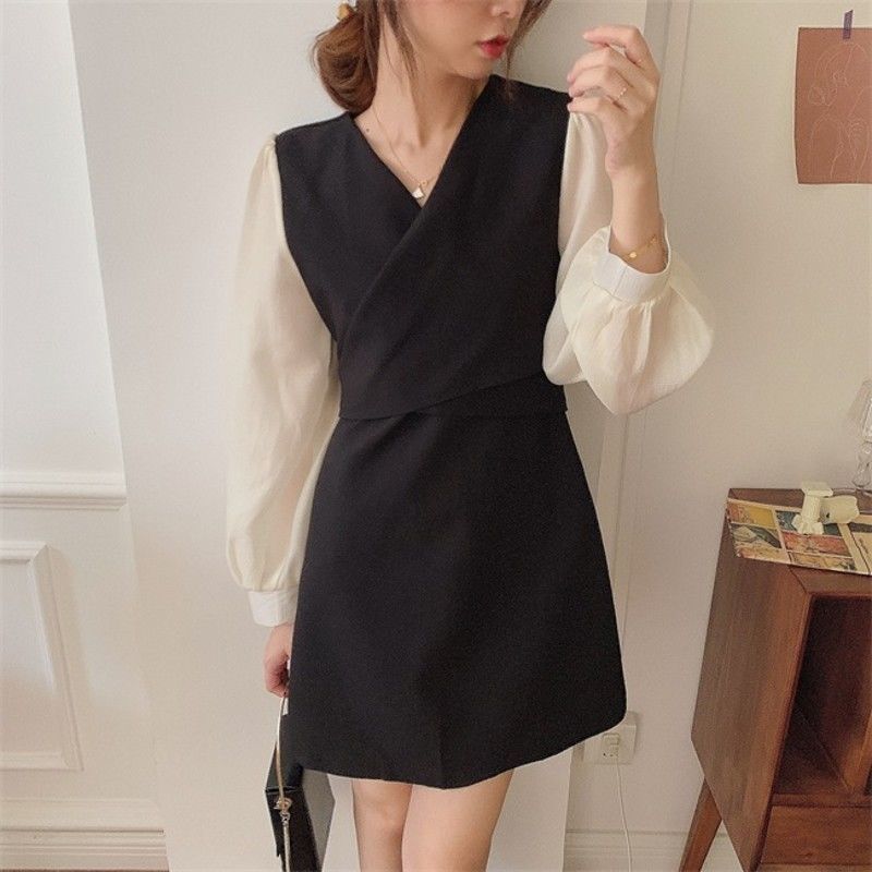 Chiffon Dress Women's Summer Dress long Sleeve Knee-length Daily Wear Office Dating Party