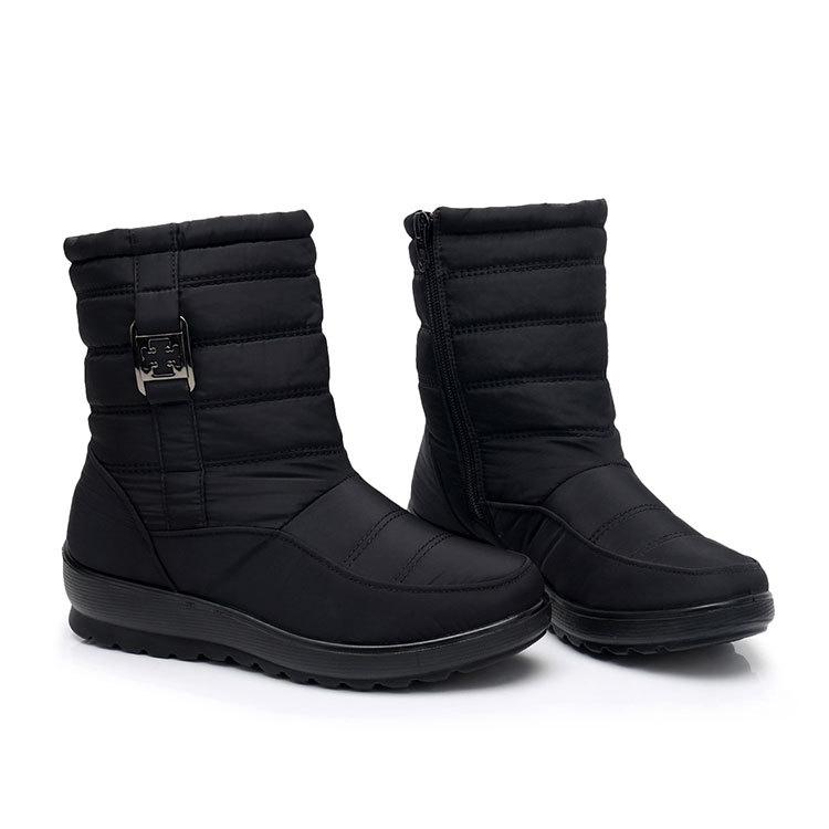 Women Snow Boots Winter Shoes Waterproof Ankle Boots Non Slip Shoes Side Zipper Plus Size Booties 35-43 Plush Warm Thick Fur Cotton
