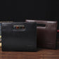 Business briefcase men brown large capacity zipper leather anti-theft waterproof clutch iPad bags
