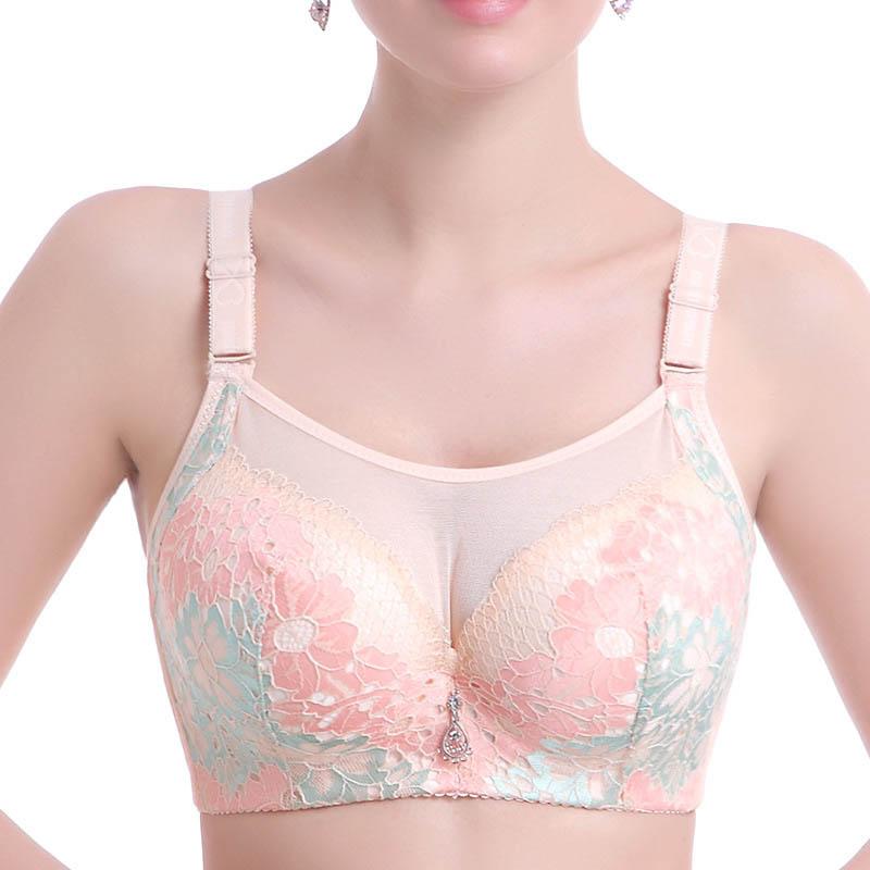 Ladies Thin Adjustable Large Size Push Up Bra Sexy Lace Side Adjustable Breathable Comfort Bra