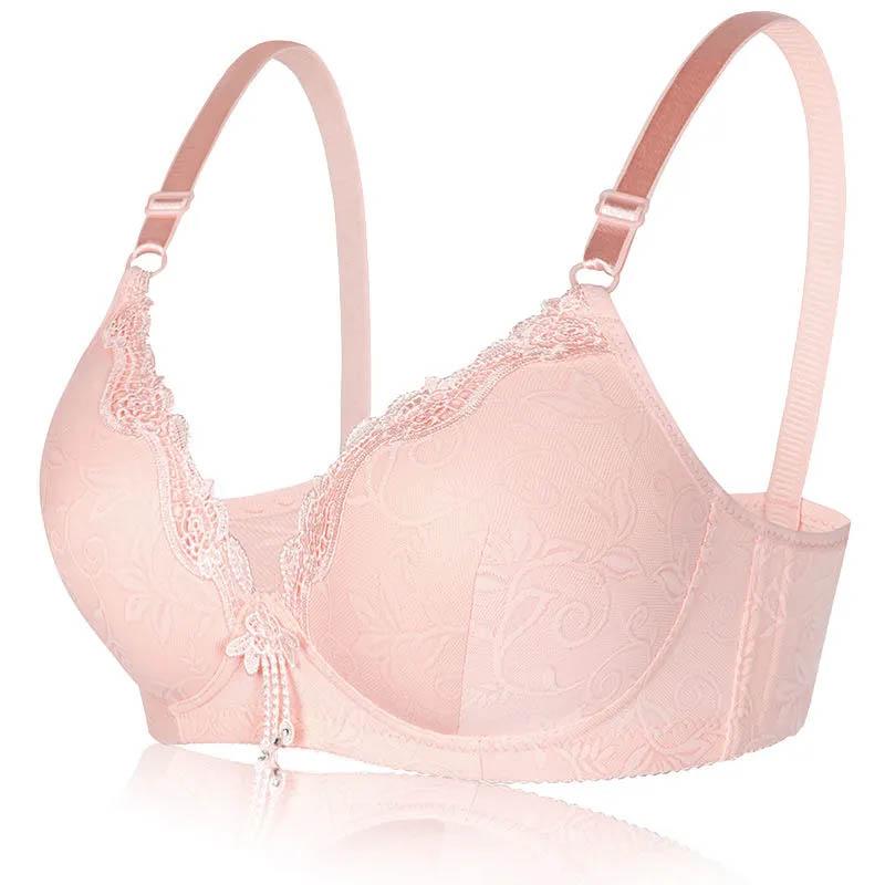 Ladies Soft Cotton Thin Breathable No Steel Rings Gathering Comfortable Anti-sagging Sexy Lace Adjustable Styling Bra