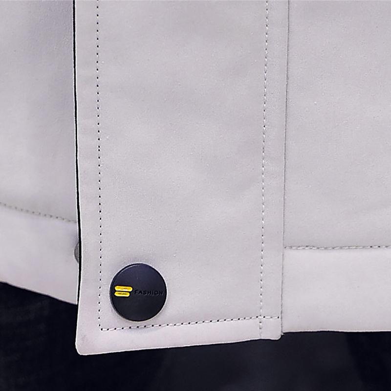 Autumn and Winter Men's Trendy Jacket Mid-length Plus Velvet Thickened Student Windbreaker