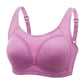 Anti-glare No Steel Ring Gathered Large Size Bra Big Breasts Show Small Hollow Design Breathable Sweat-absorbing Anti-sagging Bra