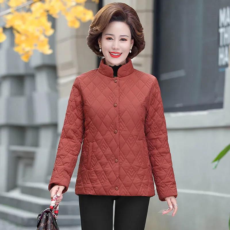Middle-aged and Elderly Women's Winter Cotton-padded Clothes, Mother's Fit, Short and Light Grandma's Cotton-padded Clothes