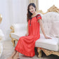 Large Size M-6XL Pajamas Women's Summer Dress Ruffle Solid Color Daily Wear Nightdress