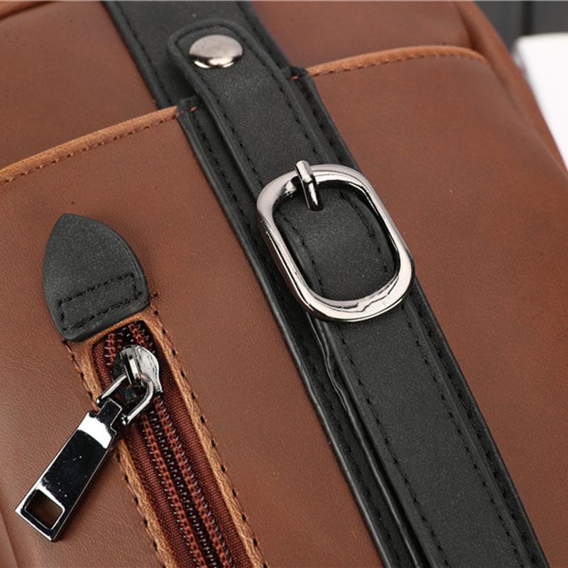 Chest Bag Men Large Capacity Multi-pocket Zipper Color Matching Shoulder Bag Outdoor Sports Pockets