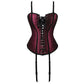 Plus Size Gothic Satin Corselet Sequin & Rhinestone Dance Wear Costumes Lace Up Boned Corsets Body