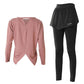 Women's 2PCS Garment Suit Professional Gym Sports Fitness Suit Quick Dryer Loose Slim Fit Large Size Suit Split Top Slim Pants Running Sets