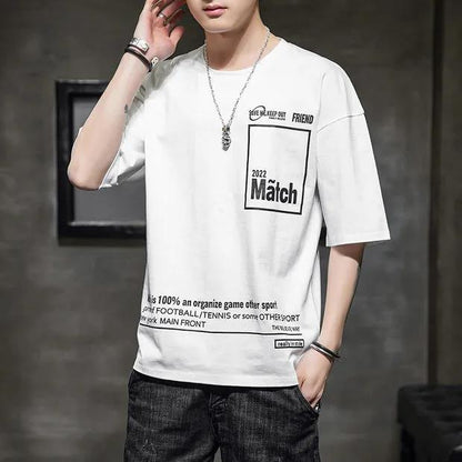 Men's Short-sleeved T-shirt Summer Loose Round Neck T-shirt All-match Top