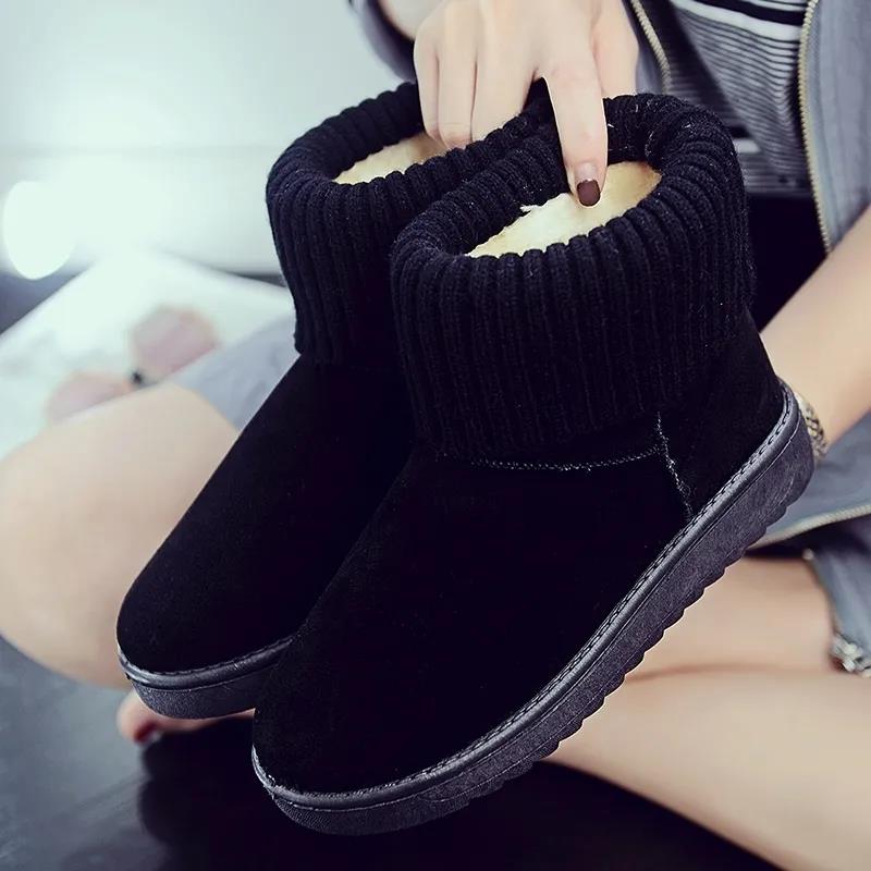 Winter Snow Boots Women's Short Boots Flat Non-slip Cotton Shoes Thickened Warm Cotton Boots