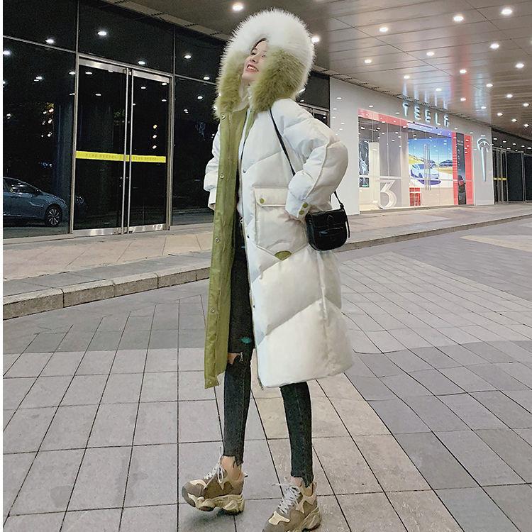 Over The Knee Mid-length Cotton Women's Jacket Winter Cotton Jacket Thick Cotton Jacket Loose Bread