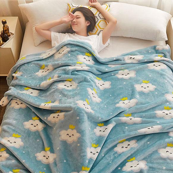 Autumn Winter Flannel Blanket Siesta Cover Blanket Leisure Student Dormitory Household Blanket Bed Sheet Dual-use