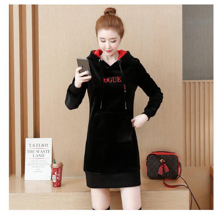 Winter Woman's Loose Sweatshirt Long sleeve Hooded clothes Wild Large size Casual coat keep warm