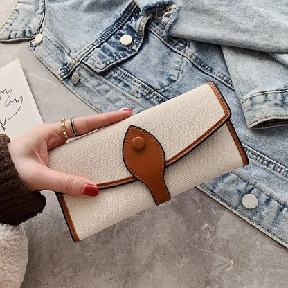 Wallets with Coin Pocket Zipper Purse Women Clutches Printing Canvas Bag  Multi-Layer Portable Handbag Wristlet