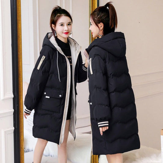 Down Padded Jacket Women's Winter Clothes Bread Clothes New Style Korean Loose Cotton-padded Jacket Women's Mid-length Large Size Thick Padded Jacket