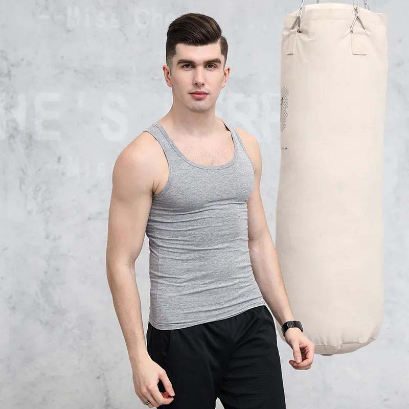 Men's Seamless Sports Bottoming Inner Wear Racer Vest Summer Thin Outer Wear Trend Sleeveless T-shirt