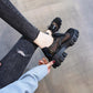 Hollow Mesh Single Shoes Women's Platform Platform Shoes  Thick Heels Korean Style Breathable Summer Casual Work Women's Shoes