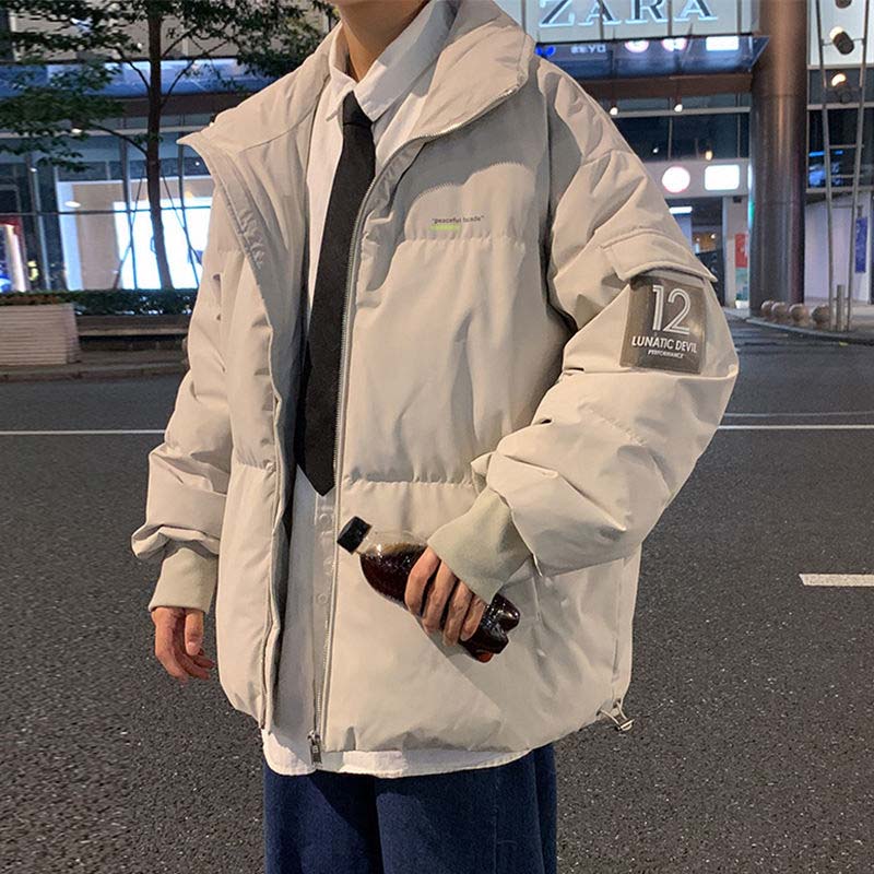 2021 New Warm Padded Jacket Men's Loose Padded Jacket Youth Winter Men's Down Jacket