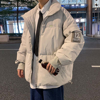 2021 New Warm Padded Jacket Men's Loose Padded Jacket Youth Winter Men's Down Jacket