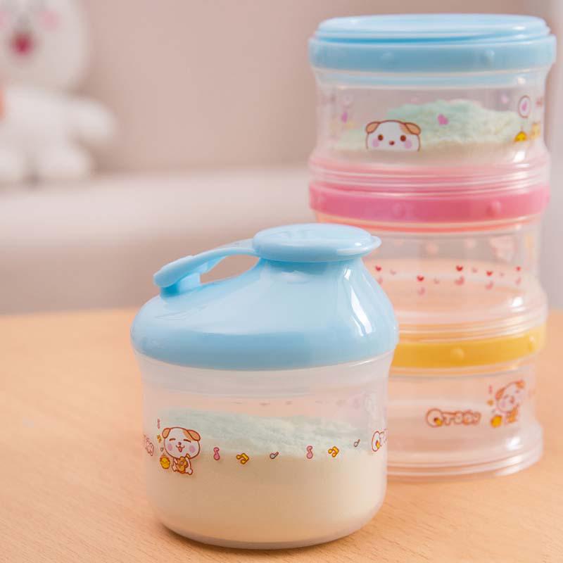 4 Layers Cartoon Portable Baby Milk Powder Food Storage Box Container For Newborn Baby Kids A