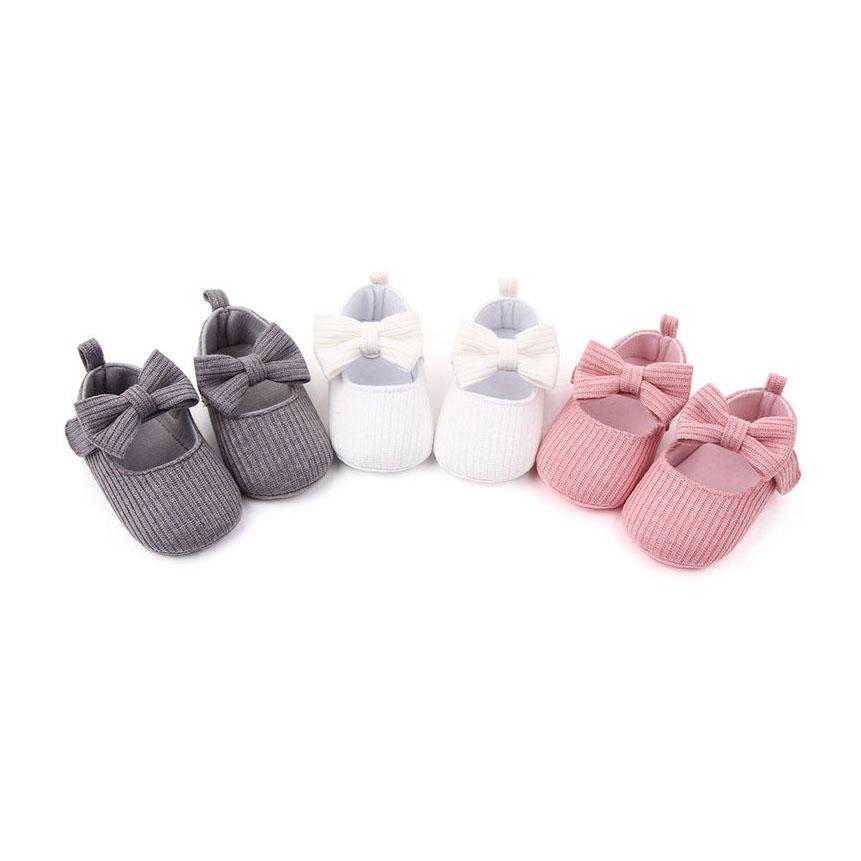 Baby Shoes Spring Cute Baby Girl Anti-Slip Casual Walking Solid Color Shoes Bow Decoration Sneakers Soft Soled Baby Prewalker