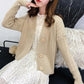 Spring and Autumn Knitted Cardigan Sweater College Style Short Loose Top Fashion Simple Female Jacket
