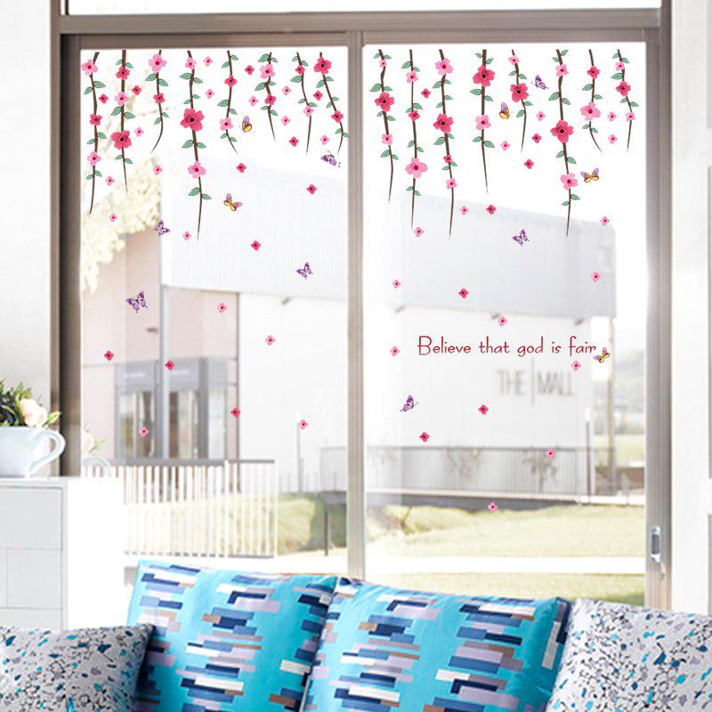 [sticker ]Romantic Flower Vine Wall Stickers Home Decor Living Room Bedroom Kitchen Kids Room Art D