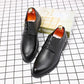 Genuine Leather Men's Business Dress Shoes Casual Leather Shoes Men's Pattern Wedding Shoes Spring and Autumn Husband Shoes Non-slip Dad Shoes