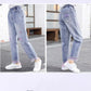 Girl Boy Loose Jeans Spring and Autumn Wear Korean Style Hole Children's Medium Children's Color Jeans Pants