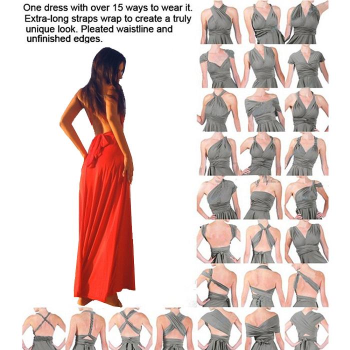 Sexy Women Bandage Long Party Multiway Swing Dress Convertible Infinity Robe Bridesmaids Boho Dress