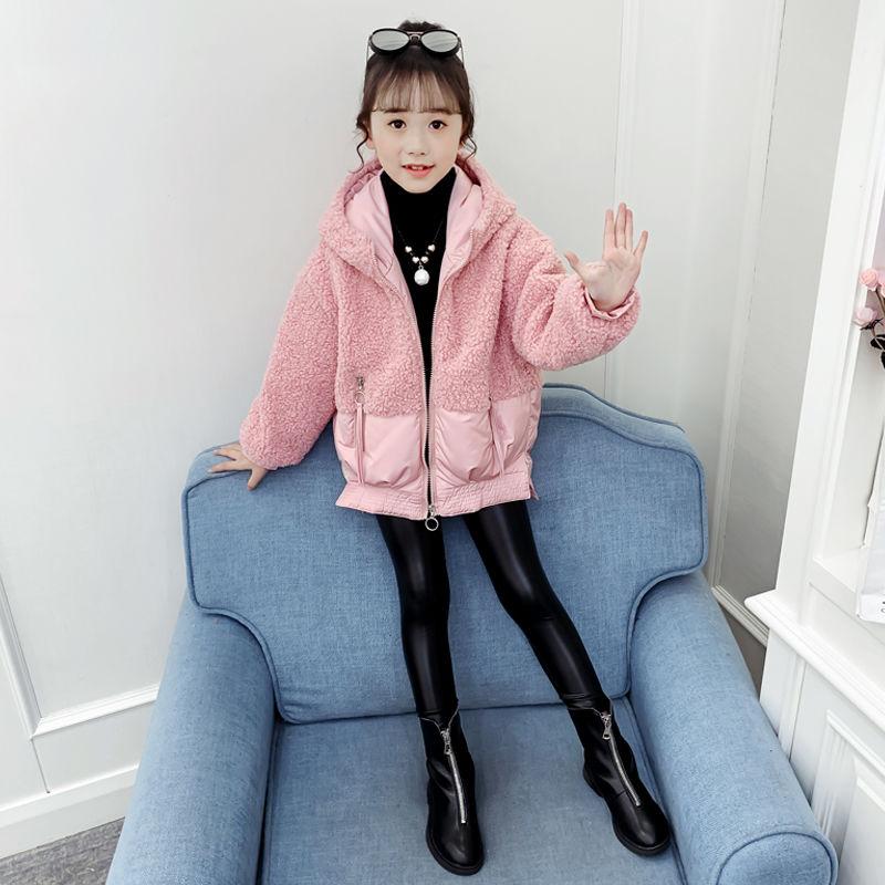 Girls Windproof Winter Clothes  Children's Warm Cotton-padded Clothes  Girls Plush Padded Jacket Cotton-padded Jacket