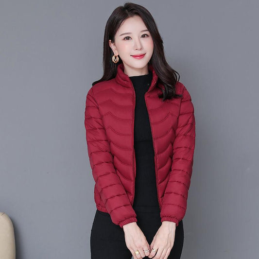 Autumn and Winter Clothing Lightweight Cotton-padded Jacket Women's Short Slim-fit Cotton-padded Jacket Coat Stand Collar Small Padded Jacket
