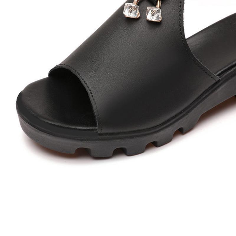 Ladies Summer Sandals and Slippers All-match Outer Wear Wedge Heel Fashion Trend Non-slip Beach Shoes